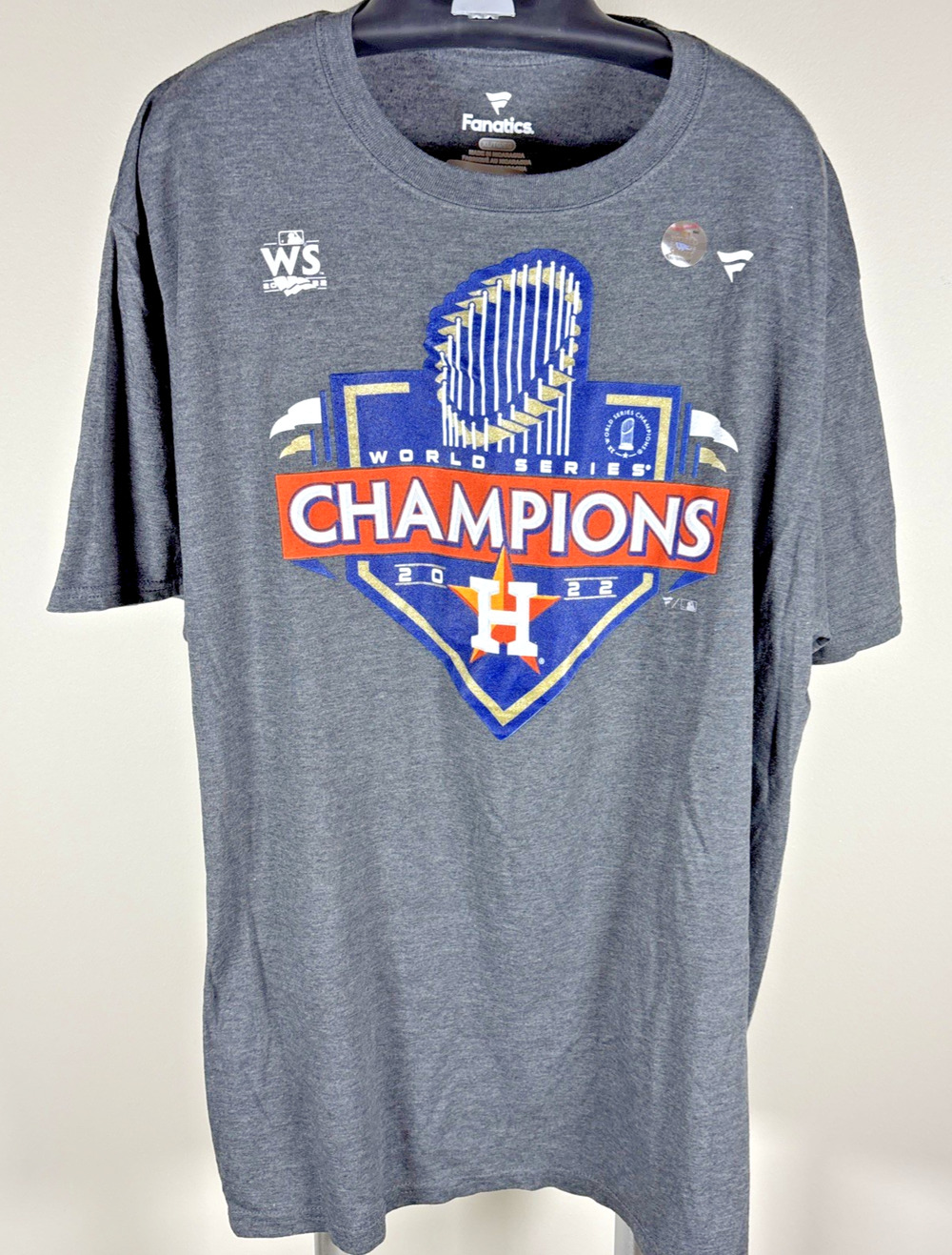 Fanatics Houston Astros 2022 World Series Champions Gray T- Shirt Men's XL NWT